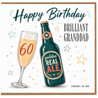 Granddad 60th Birthday Card, Brilliant Grandad Beer Card