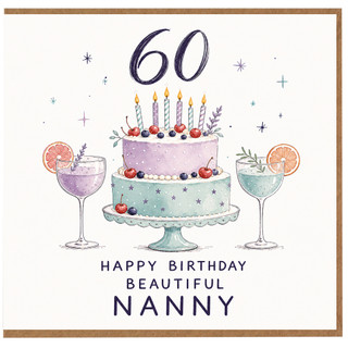 Nanny 60th Birthday Card, for Nanny