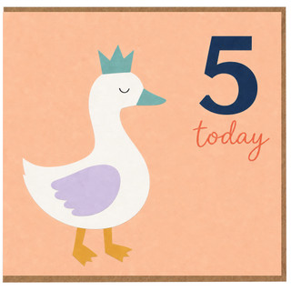 5th Birthday Card, Cute Duck 5 Today Card
