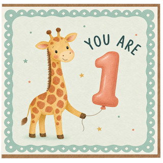 1st Birthday Card, Cute Giraffe You Are 1 Card