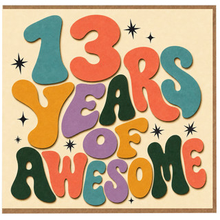 13th Birthday Card, 13 Years Awesome Card