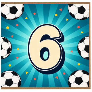 6th Birthday Card, Football Soccer Theme