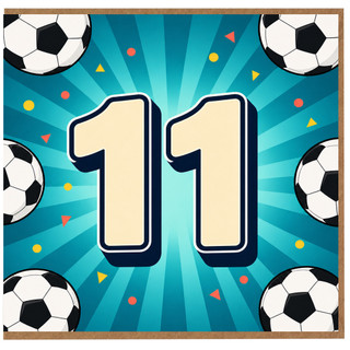 11th Birthday Card, Football Themed Card