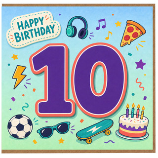 10th Birthday Card, Fun Big 10 Birthday Card