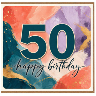 50th Birthday Card, Happy Birthday Card