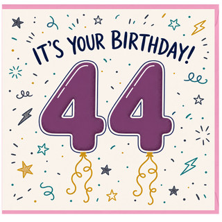 44th Birthday Card, It's Your Birthday 44 Birthday Balloon Design