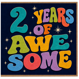 2nd Birthday Card, 2 Years of Awesome Birthday Card