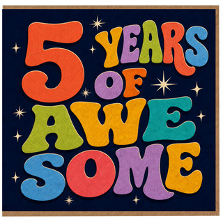5th Birthday Card, 5 Years of Awesome Card