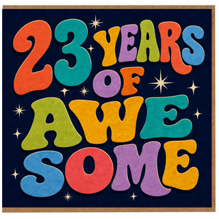 23rd Birthday Card, 23 Years of Awesome Retro Typography Card