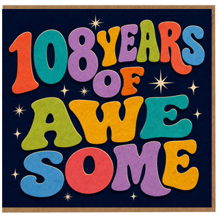 108th Birthday Card, 108 Years of Awesome Birthday Card