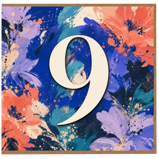 9th Birthday Card, Colourful Floral Design