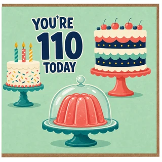 110th Birthday Card, You're 110 Today Funny Birthday Card