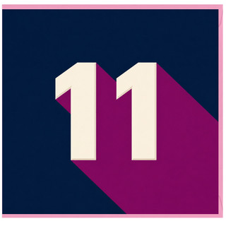 11th Birthday Card, Bold Number 11 Design