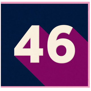 46th Birthday Card, Bold Number 46 Design