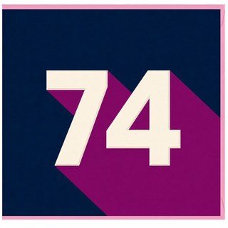 74th Birthday Card, Bold Modern Number Design