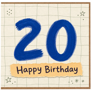 20th Birthday Card, Happy Birthday Age 20 Card
