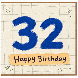 32nd Birthday Card, Happy Birthday Card for 32 Year Old