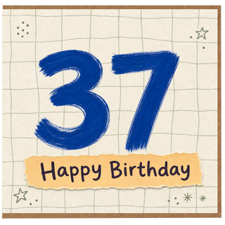 37th Birthday Card, Happy Birthday Card