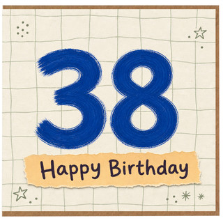 38th Birthday Card, Happy Birthday Card for 38 Year Old