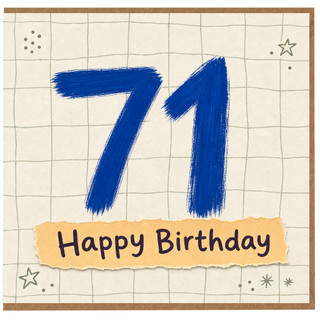 71st Birthday Card, Happy Birthday Card for Him or Her