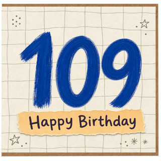 109th Birthday Card, Happy Birthday Card