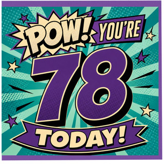 78th Birthday Card, You're 78 Today Comic Style Card