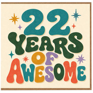 22nd Birthday Card, 22 Years Of Awesome Card