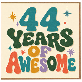 44th Birthday Card, 44 Years of Awesome Retro Typography Card