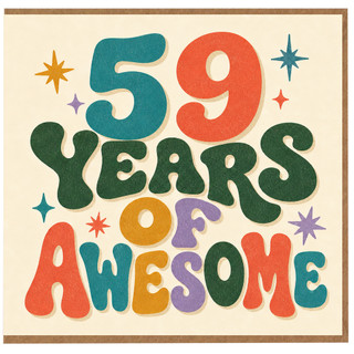 59th Birthday Card, 59 Years of Awesome Retro Birthday Card