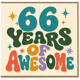 66th Birthday Card, 66 Years of Awesome Card