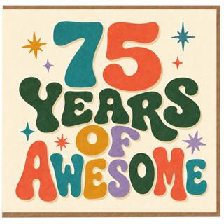 75th Birthday Card, 75 Years Of Awesome Card