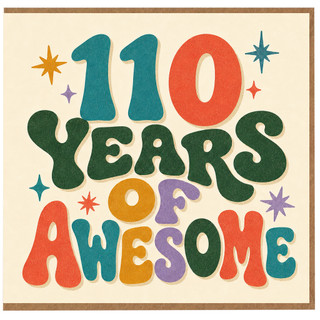 110th Birthday Card, 110 Years Awesome Retro Celebration Card