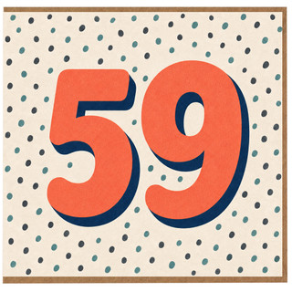 59th Birthday Card, Bold Retro Polka Dot Design