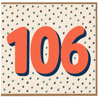 106th Birthday Card, Bold Number Design