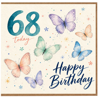 68th Birthday Card, with Butterflies
