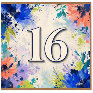 16th Birthday Card, Colourful Floral Watercolour Design