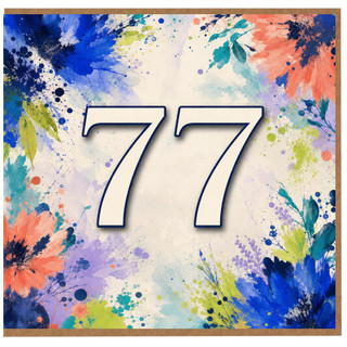 77th Birthday Card, Floral Watercolour Design