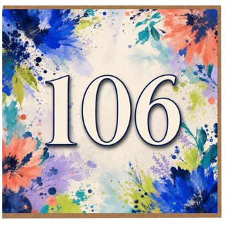 106th Birthday Card, Colourful Floral Watercolour Design