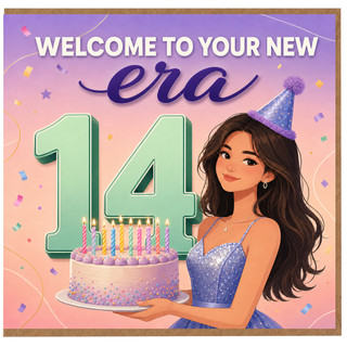 14th Birthday Card, Welcome to Your New Era, Teenage Girl Birthday Card