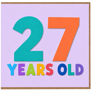27th Birthday Card, 27 Years Old Card