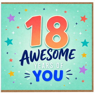 18th Birthday Card, Awesome Years Of You Star Design