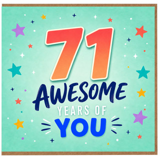 71st Birthday Card, 71 Awesome Years of You, Colourful Star Design