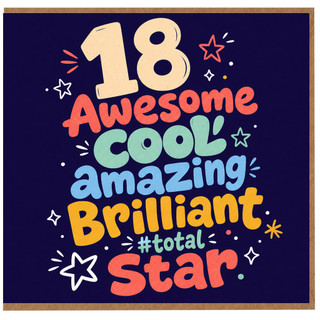 18th Birthday Card, for Amazing Cool Brilliant Star