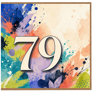79th Birthday Card, Colourful Abstract Number 79 Birthday Card