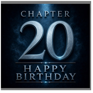 20th Birthday Card, Chapter 20 Happy Birthday Dark Blue Typography Card