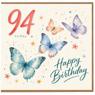 94th Birthday Card, Butterfly Happy Birthday Card