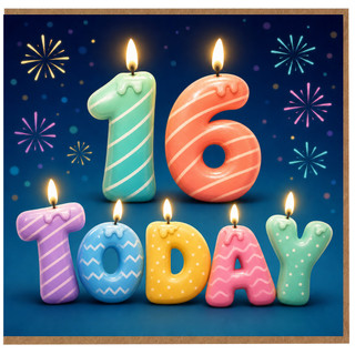 16th Birthday Card, Today Birthday Card