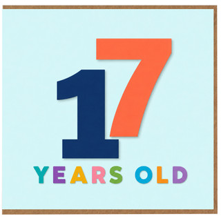 17th Birthday Card, 17 Years Old Colourful Number Design