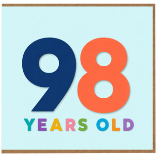 98th Birthday Card, 98 Years Old Card
