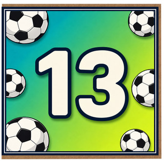 13th Birthday Card, Soccer Football Card